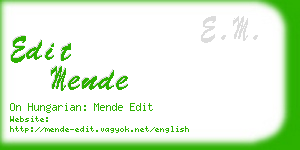 edit mende business card